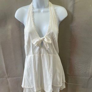 Lush White Halter Romper